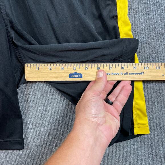 Nike Dri-Fit Live Strong Gym Shorts Men's Medium Black/Yellow Stretch Active - Picture 5 of 10